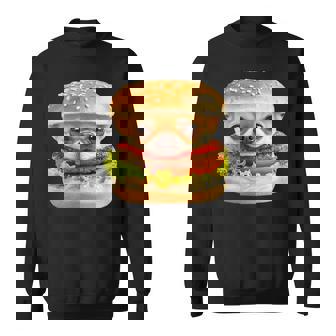 面白いtシャツ チワワ 犬 イヌ ハンバーガー メンズ 犬好き グッズ かわいい おもしろ 面白い 服 ネタ スウェットシャツ - Kawaiitshirt