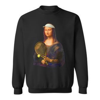 面白いtシャツ テニス モナリザ おもしろ 服 ネタ メンズ テニス部 おもしろグッズ 大人 子供 スウェットシャツ - Kawaiitshirt
