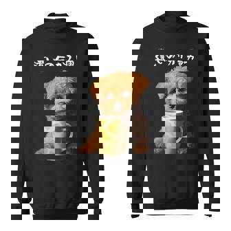 面白いtシャツ トイプードル コーヒー イヌ わんこ メンズ グッズ かわいい おもしろ 面白い 服 ネタ スウェットシャツ - Kawaiitshirt