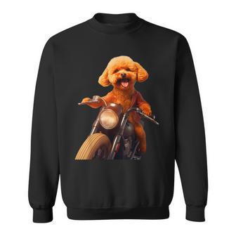 面白いtシャツ トイプードル バイク イヌ メンズ 犬好き グッズ かわいい おもしろ 面白い 服 ネタ スウェットシャツ - Kawaiitshirt