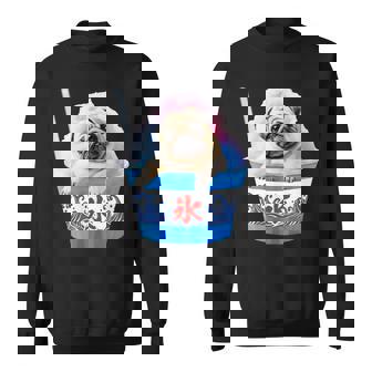 面白いtシャツ パグ かき氷 イヌ メンズ 犬好き グッズ かわいい おもしろ 面白い 服 ネタ 夏 スウェットシャツ - Kawaiitshirt