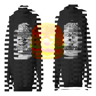 面白いtシャツ ポメラニアン 犬 ハンバーガー メンズ 犬好き グッズ かわいい おもしろ 面白い 服 ネタ スウェットシャツ - Kawaiitshirt