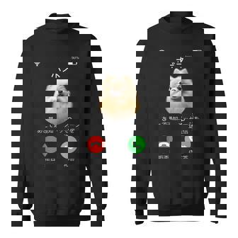 面白いtシャツ ポメラニアン 着信 犬 イヌ メンズ グッズ かわいい おもしろ 面白い 服 ネタ わんこ スウェットシャツ - Kawaiitshirt