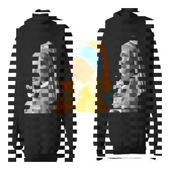 面白いtシャツ 柴犬 フェルメール わんこ メンズ 犬好き グッズ かわいい おもしろ 面白い 服 ネタ スウェットシャツ - Kawaiitshirt