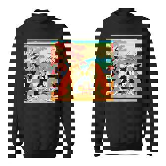 面白いtシャツ 柴犬 酒イヌ わんこ メンズ 犬好き グッズ かわいい おもしろ 面白い 服 ネタ 浮世絵 スウェットシャツ - Kawaiitshirt