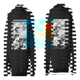 面白いtシャツ 猫 ネコ 浮世絵 海 メンズ 猫好き グッズ おもしろ 面白い 服 ネタ にゃんこ 猫の下僕 スウェットシャツ - Kawaiitshirt