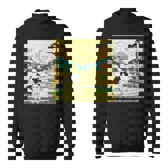 面白いtシャツ 猫 ネコ 温泉 メンズ 猫好き グッズ おもしろ 面白い 服 ネタ 猫の下僕 浮世絵 スウェットシャツ - Kawaiitshirt