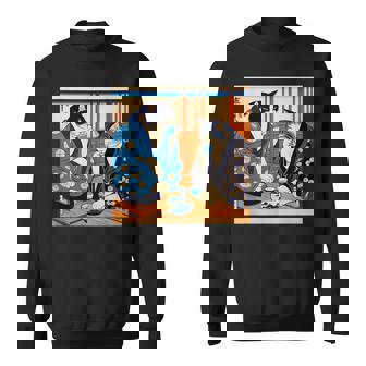 面白いtシャツ 猫 ネコ 酒 メンズ 猫好き グッズ おもしろ 面白い 服 ネタ にゃんこ 猫の下僕 浮世絵 スウェットシャツ - Kawaiitshirt