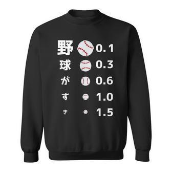 面白いtシャツ 野球 ベースボール 視力検査 おもしろ 服 ネタ メンズ 野球部 おもしろグッズ 大人 子供 スウェットシャツ - Kawaiitshirt