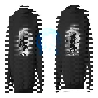 面白いtシャツ 釣りバカ 青い月と釣り人 メンズ おもしろ 面白い 服 オリジナル 海釣り 川釣り ビッグフット ネタ スウェットシャツ - Kawaiitshirt