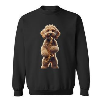 面白いオーケストラ サクソフォン ミュージシャン 落書き 犬 サックス スウェットシャツ - Kawaiitshirt