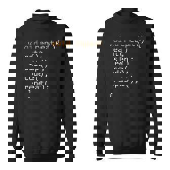 面白いコーディングシャツ Java 再帰 Eat Codeleep Repeat スウェットシャツ - Kawaiitshirt