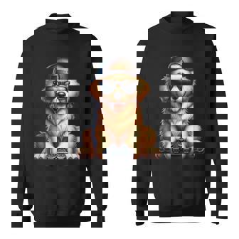 面白いビデオゲーム グラフィック イエロー ラブラドール犬 遊ぶゲーム スウェットシャツ - Kawaiitshirt