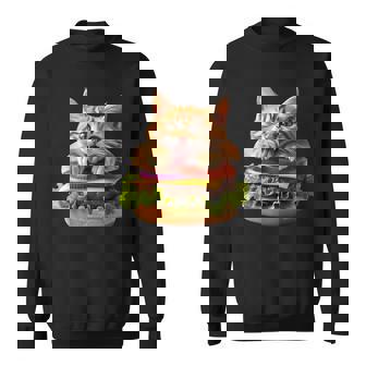 面白いファーストフードハンバーガー愛好家猫猫愛好家 Britishhorthair Burger Cat Food スウェットシャツ - Kawaiitshirt