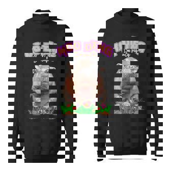 面白いムーデンかわいい赤ちゃんの有名なピグミーカバ スウェットシャツ - Kawaiitshirt