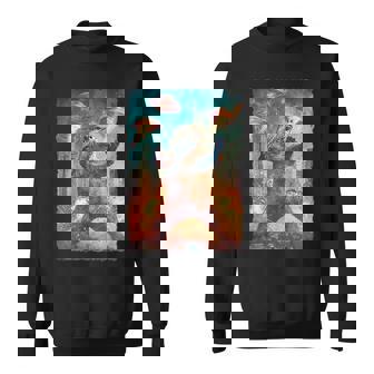 面白いレトロな日本の怪獣モンスターカワウソの自撮り写真東京ufo スウェットシャツ - Kawaiitshirt