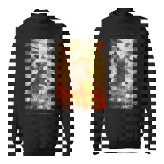 面白いレトロ日本の怪獣モンスター猫セルフィー東京ufo スウェットシャツ - Kawaiitshirt