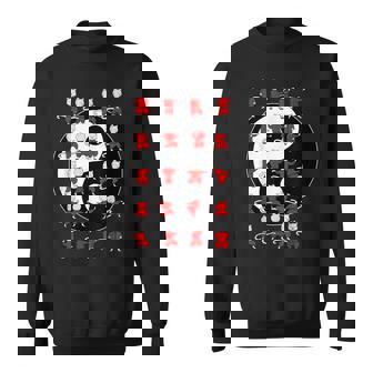 面白い太極拳猫が陰陽のデザインを動かす スウェットシャツ - Kawaiitshirt
