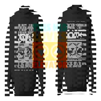 面白い引用エレベーター This Kid Loves Elevator Elevator Loves Elevator スウェットシャツ - Kawaiitshirt