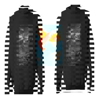 面白い燃えるようなエビスラムダンキングサメのミーム。 スウェットシャツ - Kawaiitshirt