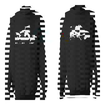 面白くてかわいい牛と鶏 牛柄 卵 漫画 スウェットシャツ - Kawaiitshirt