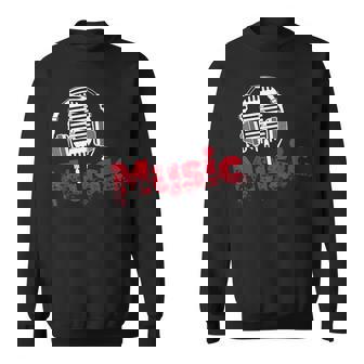 音楽 マイク ヘッドホン 日常 テキスト シンプル レトロ スウェットシャツ - Kawaiitshirt