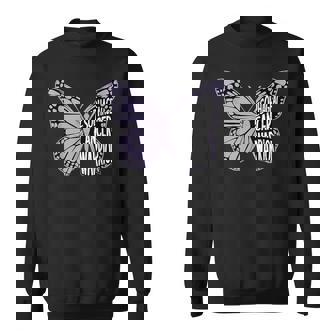 食道がん啓発ツルニチニチソウリボン スウェットシャツ - Kawaiitshirt