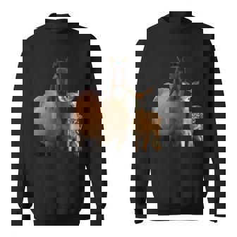 馬 鹿 面白いtシャツ バカ メンズ おもしろ 面白い 服 オリジナル おもしろグッズ ネタ 動物 ウマ シカ スウェットシャツ - Kawaiitshirt