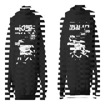 馬の撫で方解説 乗馬好き 乗馬 趣味 競争馬好き おもしろ 乗馬クラブ かわいい 馬好き 馬 スウェットシャツ - Kawaiitshirt