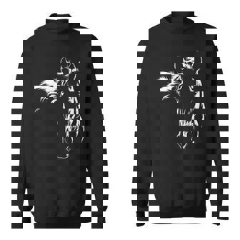 馬好きのためのエレガントな馬のシルエットのグラフィックアートデザイン。 スウェットシャツ - Kawaiitshirt