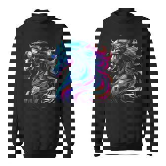 馬愛好家のための鮮やかな馬のファンタジー スウェットシャツ - Kawaiitshirt