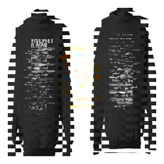 魚 アルファベット 教育 淡水 種 釣り スウェットシャツ - Kawaiitshirt