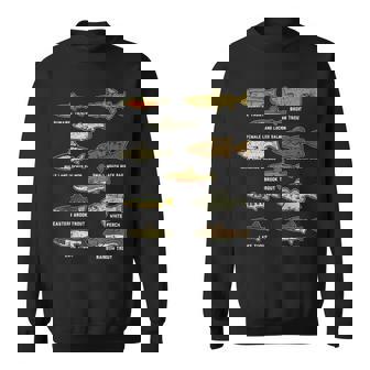 魚の種のトラウトのサーモンのバス釣りの漁師のアングラーのギフト スウェットシャツ - Kawaiitshirt