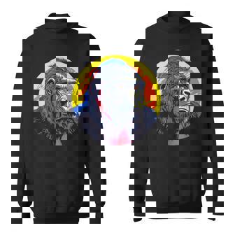 鮮やかなゴリラのイラスト、大胆な色。 スウェットシャツ - Kawaiitshirt