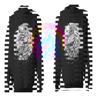 鮮やかなユニコーン マジック ファンタジー ムーンライト スウェットシャツ - Kawaiitshirt