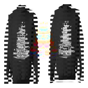 鮮やかな多層バースデーケーキ スウェットシャツ - Kawaiitshirt