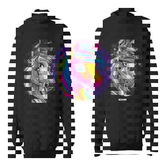 鮮やかな虹色の馬の魔法の夢 スウェットシャツ - Kawaiitshirt