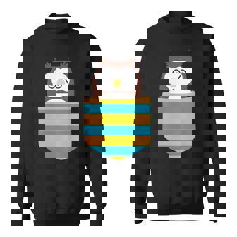 鳥好きのギフト フクロウのフクロウ 胸ポケット付き スウェットシャツ - Kawaiitshirt