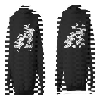 鳥獣戯画《蛙と兎・相撲》かえる うさぎ【日本・世界の名画】日本画 和柄 美術館アート スウェットシャツ - Kawaiitshirt