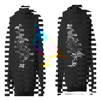 鳩 カラフル 動物 動物園 アートワーク 鳩 スウェットシャツ - Kawaiitshirt