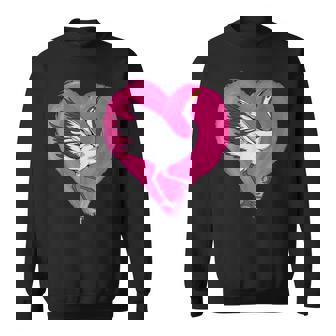 鶴 ハートデザインラブ 鶴 恋人 鶴 スウェットシャツ - Kawaiitshirt