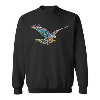 鷹モチーフ 鳥 獲物 くちばし 爪 カラフル 鳥 ハヤブサ スウェットシャツ - Kawaiitshirt