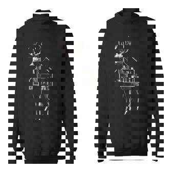 鹿 アート 図工 家 動物 イラスト グラフィック 鹿 スウェットシャツ - Kawaiitshirt