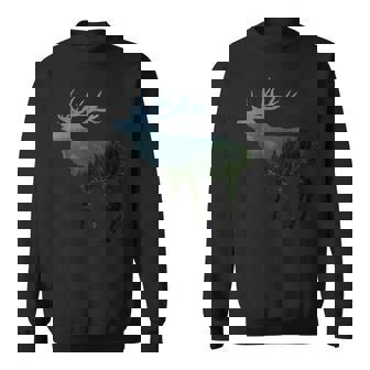 鹿と木 赤い鹿 ダム 鹿 森 木 雄鹿 スウェットシャツ - Kawaiitshirt