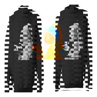 麻雀 牌 おもしろ ネタ フェルメール グッズ 服 面白いtシャツ 面白い メンズ 雀士 プレゼント おしゃれ スウェットシャツ - Kawaiitshirt