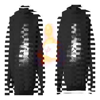 麻雀 牌 面白いtシャツ おもしろ モナリザ グッズ 服 面白い ネタ メンズ 中 スウェットシャツ - Kawaiitshirt