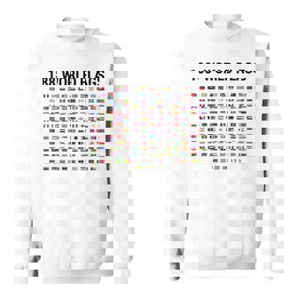 188 世界の国旗 世界の国旗 世界地図 スウェットシャツ - Kawaiitshirt