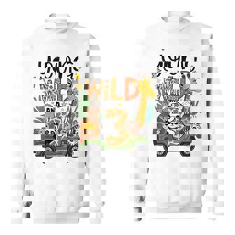 3Rd Birthday Young Wild And Three Safari 3 Year Old Sweatshirt - Thegiftio