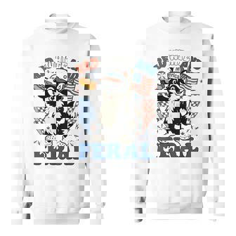 4Th Of July Usa Patriotic Red White Feral Raccoon Sweatshirt - Thegiftio