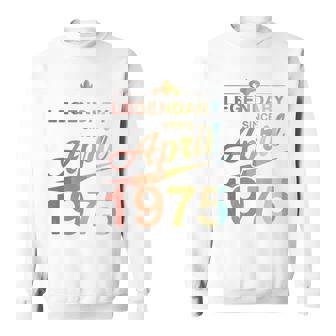 50Th Birthday 1975年4月生まれ 50歳 ヴィンテージ 長袖tシャツ スウェットシャツ - Kawaiitshirt